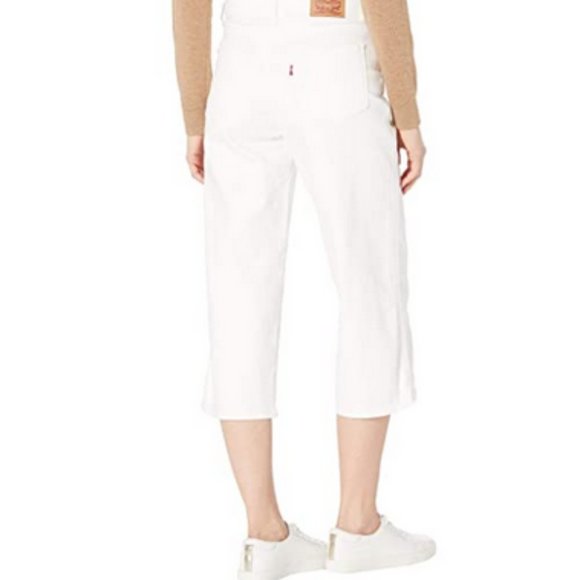 LEVI'S White Wide Leg Cropped Jeans - Picture 3 of 3